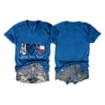 thumbnail image 6 of Tnhcen Women's Peace Love Texas 4th of July V-Neck T-Shirt, Patriotic Graphic Print Short Sleeve Loose Fit Blouse, Holiday Party Casual Top, Sizes S-5XL, 6 of 7