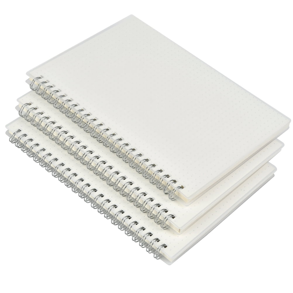 QLOUNI 3 Pack Dot Grid Spiral Notebook Set, 5.7"x 8.3" Dotted Bullet