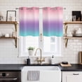 thumbnail image 2 of Pink Purple Teal Ombre Cream Kitchen Curtains Small Short 39 Inch Length, Modern Abstract Art Aesthetics Bedroom Living Room Curtains, Light Filtering Cafe Curtain Drapes 2 Panels Set 55''x39'', 2 of 9