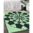 thumbnail image 2 of Ahgly Company Indoor Round Patterned DarkSlateGray or DarkSlateGrey Green Area Rugs, 5' Round, 2 of 6