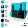 thumbnail image 4 of Shoulder Canvas Tote Bag - Water Resistant, Lightweight, Travel-Friendly (Teal), 4 of 5