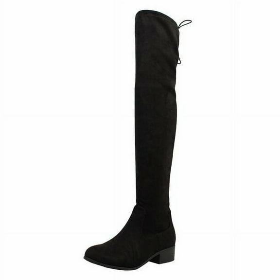 Carrini CA Boot Women's Size US 7 1/2 Faux Suede Over The Knee Lace Tie