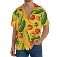 thumbnail image 3 of Honeii 's Colorful Vegetables for men's short-sleeved button-up collared shirt featuring a pocket, perfect for beach vacations, and travel adventures., 3 of 5