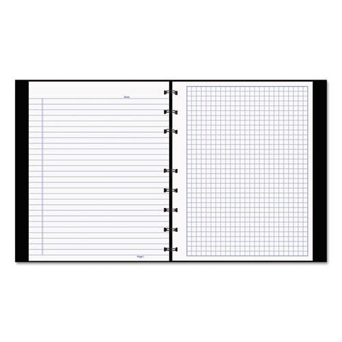 1PC Blueline NotePro Quad Notebook, Data/Lab-Record Format with Narrow and Quadrille Rule Sections, Black Cover, (96) 9.25 x 7.25 Sheets