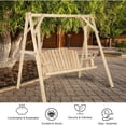thumbnail image 2 of GVN Porch Swing with Stand,Outdoor Relaxation Swings,Outdoor Wooden Porch Bench Swing Chair with Rustic Curved Back, 2 of 10