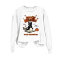 thumbnail image 5 of Cute Spooky Biscuits Graphic Sweatshirt Women Black Cat Ghost Dough Print Crew Neck Long Sleeve Pullover Oversized Fleece Lined Fall Top for Halloween Party Casual Outfits, 5 of 5