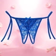 thumbnail image 5 of Iyufng Women's Tie Side Lace Open Crotch Thong Panties Adjustable String Cheeky Low Rise Lingerie Underwear, 5 of 5