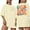 Beige, variant on VILOVE Women Aunt Shirt Oversize Cool Aunts Club T-Shirt Auntie Letter Print Shirt Cute Tee Tops