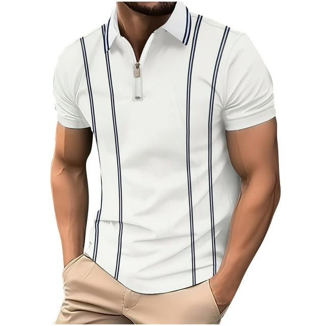 Camisas de Manga Larga para los Hombres Impresión de Suéter Cremallera Turndown Collar Blusa, Tela Suave Transpirable para Invierno Casual