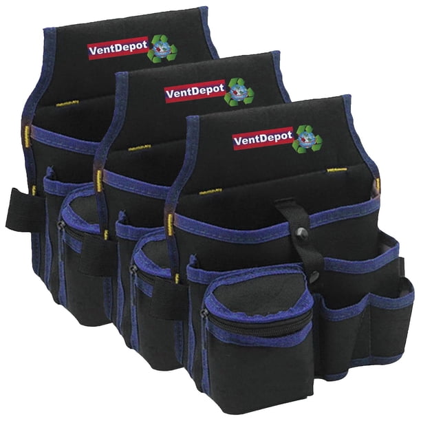 Bolsa de Herramientas VentDepot StorProBlue 3 pzas 5 Bolsillos 2 Asas Poliéster Negro/Azul