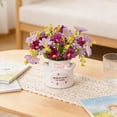 thumbnail image 4 of Twfbrm Artificial Flowers with Ceramic Vase, Lifelike Faux Silk Flowers Arrangements, UV Resistant Real Touch Potted Plants Table Centerpieces Spring Decor for Office, Living Room, Bedroom, Wedding, 4 of 6