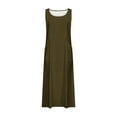 thumbnail image 3 of Nuoqisi Women's Sleeveless Linen Round Neck Solid Color Long Dress with Pocket&nbsp;- Lightweight Linen Maxi Dress with Clean Silhouette and Convenient Pocket for Everyday Comfort, 3 of 5