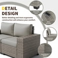 thumbnail image 2 of Omniberg 7 Pieces Outdoor Patio Furniture Sets, All Weather Outdoor Sectional Sofa PE Rattan Wicker Patio Conversation Set with Washable Cushions and Glass Coffee Table, Gray/Gray, 2 of 8