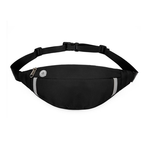 Riñonera para hombres y mujeres, riñonera con conector para auriculares y 3 bolsillos con cremallera, correas ajustables, riñonera para deportes, correr, ejercicio, caminar, viajes