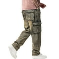 thumbnail image 4 of Ruiatoo Men's Jeans Denim Work Cargo Pants Outdoor Loose Hip Hop Big & Tall Jeans with Cargo Pockets(1908,Retro 32), 4 of 5