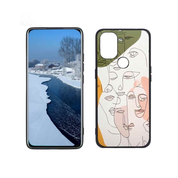 Compatible with OnePlus Nord N10 Phone Case, Faces Abstract Case Men Women, Flexible Silicone Shockproof Case for OnePlus Nord N10