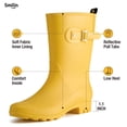 thumbnail image 5 of SMILIN Wellington Wide Calf Rubber Rain Boots for Women Yellow Size 11, 5 of 9