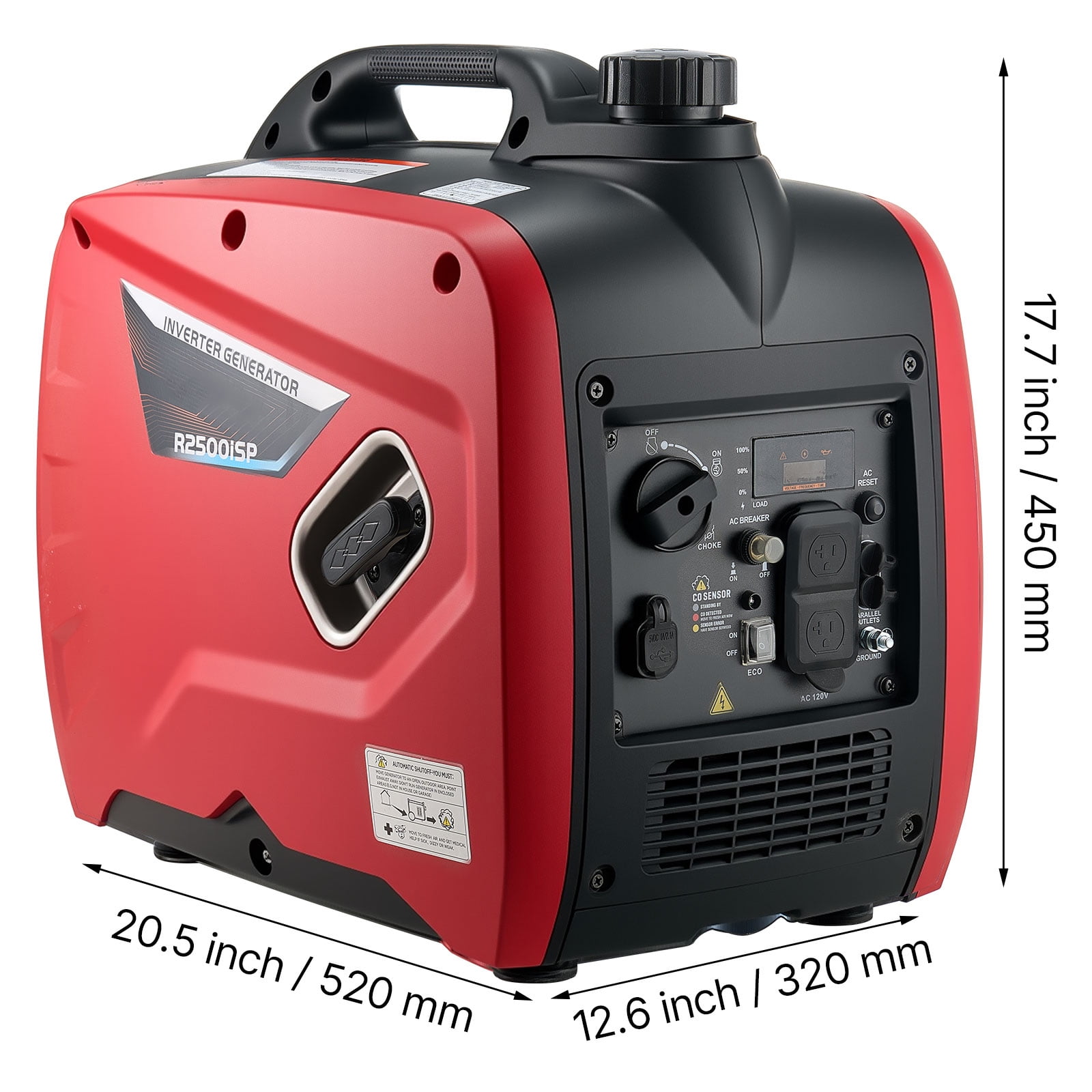 KFFKFF Portable 3000W Peak Watt Inverter Generator, Quiet and Gas-Powered, Ideal for Home Use, Compact Design with Stable Power Output, CO Sensor, and Extended Operation Time