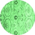 thumbnail image 1 of Ahgly Company Indoor Round Abstract Emerald Green Contemporary Area Rugs, 5' Round, 1 of 4