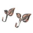 thumbnail image 5 of 12 x Iron Leaf Shaped Curtain Tie Backs Holders Wall Hooks Home Decor, Red Bronze, 5 of 8