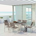 thumbnail image 1 of Modway Shore 7-Piece Extendable Aluminum Patio Dining Set in Silver and Gray, 1 of 10