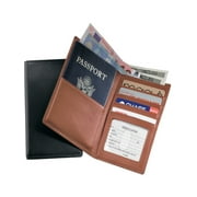 Royce Leather 222-BLACK-5 Passport Currency Wallet - Black
