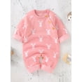 thumbnail image 4 of Arvbitana Infant Baby Girls Boys Easter Sweater Romper Bunny Print Long Sleeveless Knit Playsuit 0-18 M, 4 of 8