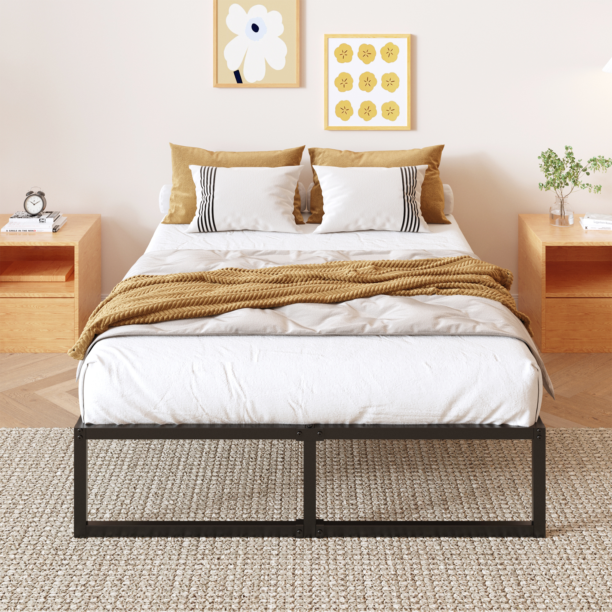 Bedofmine Queen Metal Platform Bed Frame, 14-Inch photo 6