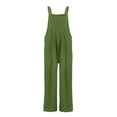 thumbnail image 5 of RPVATI Linen Wide Leg Jumpsuits for Women Casual Adjustable Strap Baggy Overalls Loose Fit Sleeveless Palazzo Pants Rompers Green S, 5 of 5