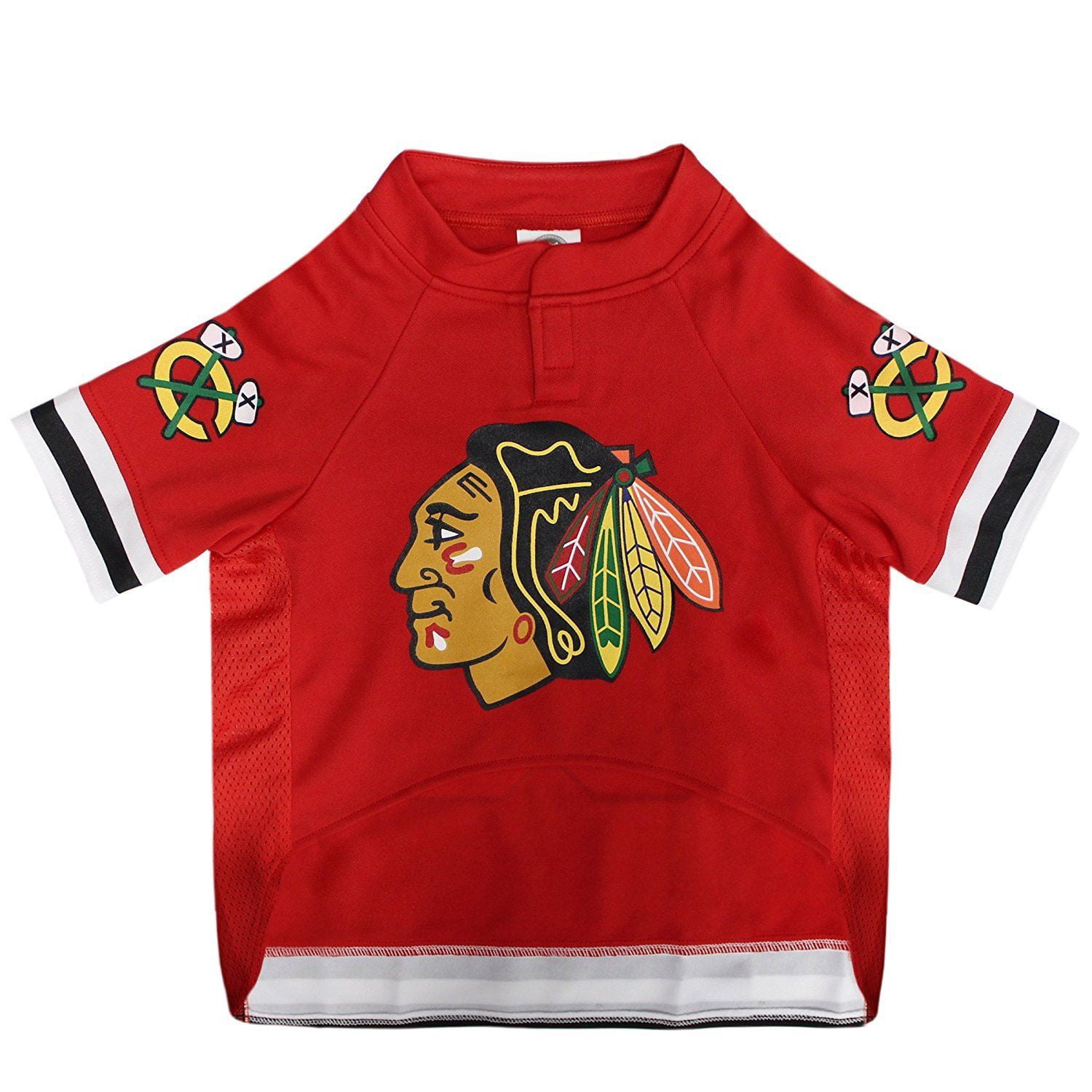 Pets First NHL Chicago Blackhawks Mesh Jersey for Dogs and Cats - Licensed