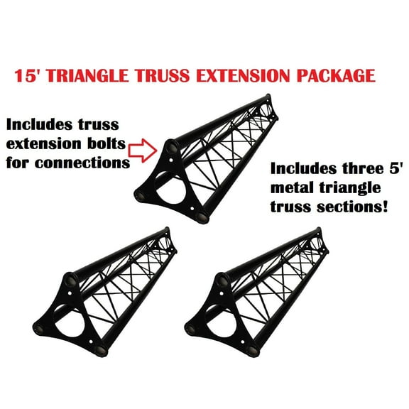 3x 5ft Lighting Triangle Bolted Truss 15' span Stand Universal DJ Metal 5'