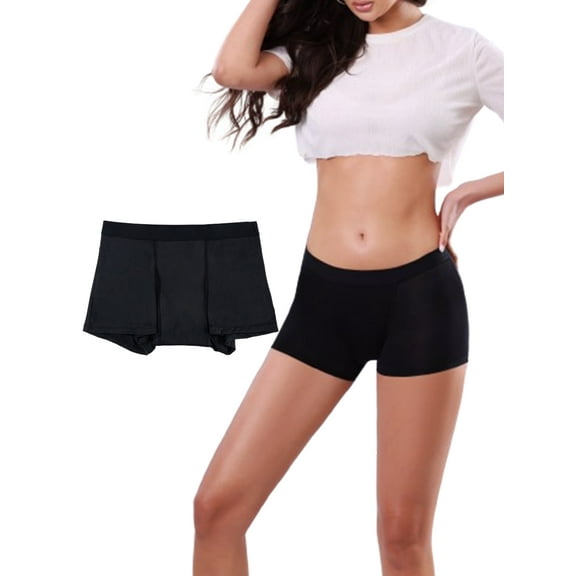 LJVOGUES 1 Pack Women's Hipster Period Underwear, Women's Boxer Briefs Period Swimwear Period Panties for Ladies/Teen/Pregnant, M