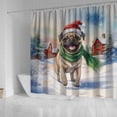 thumbnail image 4 of Hello Winter Pug Frosty Morning Walk Welcome Snowy Christmas Shower Curtain Dog Lover Gifts Waterproof Bathroom Bathtub Curtain - 02018, 4 of 5