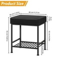 thumbnail image 6 of Vanity Stool with Storage, 20" PU Leather Stool with Adjustable Feet for Bedroom, Living Room, Black, 6 of 9