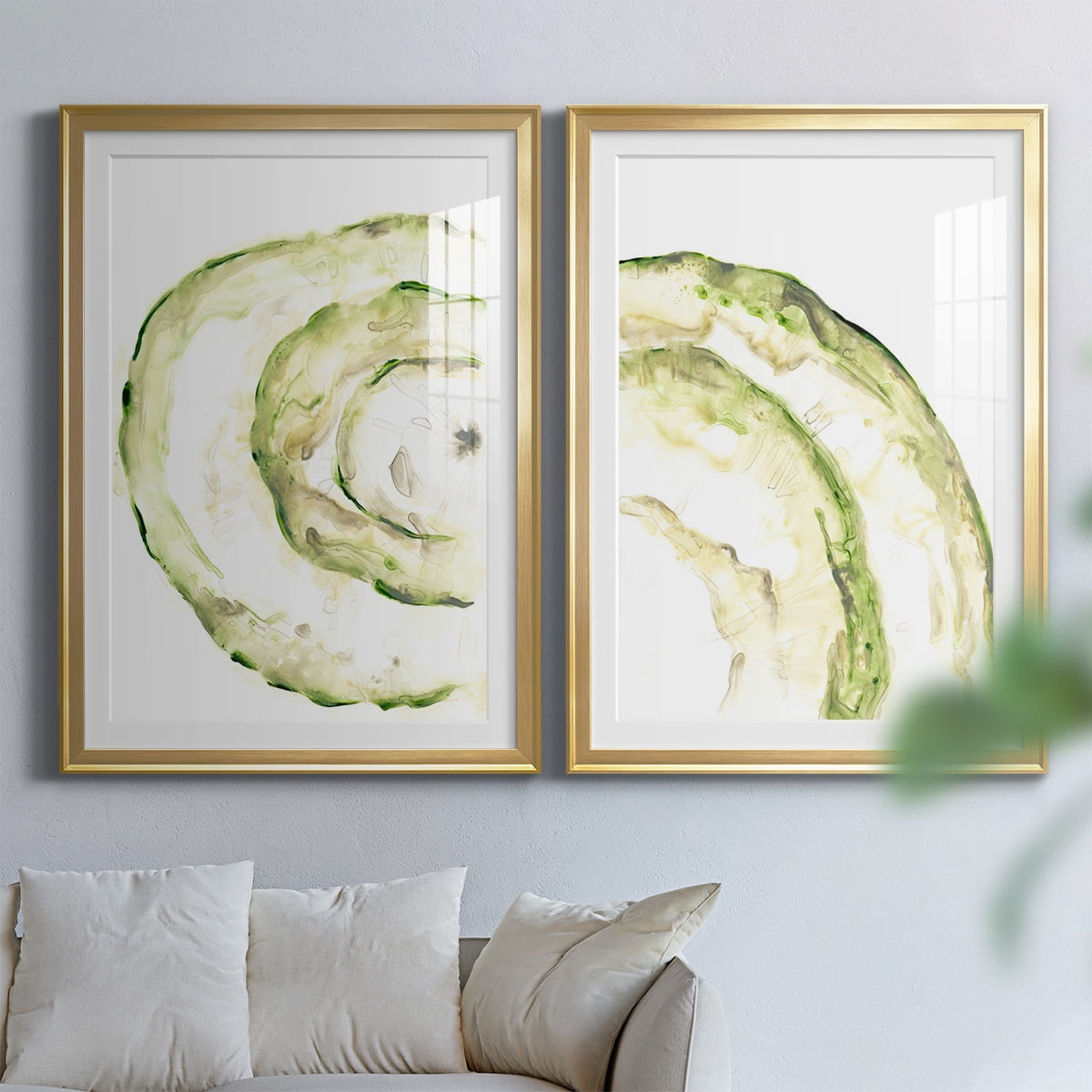 Wexford Home Lichen Halo V Premium Framed Print, 18.5" x 24.5" - Ready to Hang, Gold (Set of 2)