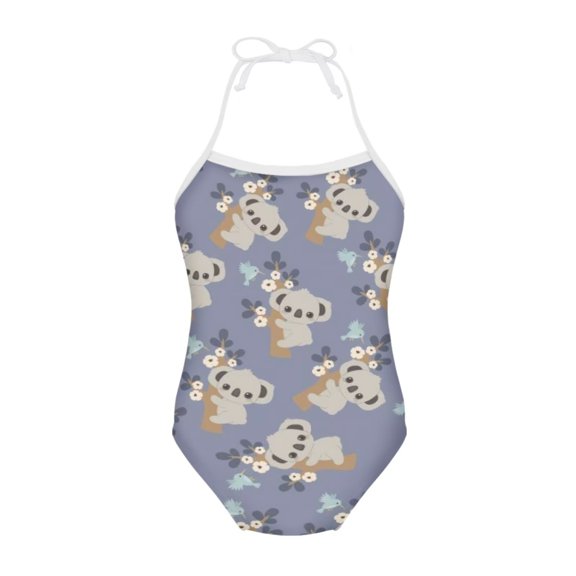 SEANATIVE Lace Up One Piece Swimsuit Size 1-2 Cute Cartoon Kola Kids Beach Swimwear Girls Skin-Friendly Toddler Bathing Suit Girl Sleeveless