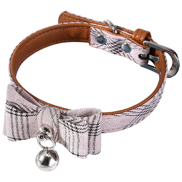 Cat Bowtie Collar Plaid: Adjustable Kitten Safety Collar with Bow Tie & Bell