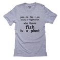 thumbnail image 1 of Funny Pescatarian Mocking Definition Men's Grey T-Shirt, 1 of 2