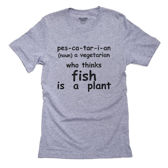 Funny Pescatarian Mocking Definition Men's Grey T-Shirt