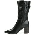 thumbnail image 3 of Journee Womens Wilo Stacked Heel Mid Calf Boots, 3 of 10
