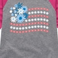 thumbnail image 3 of Instant Message - Floral USA Flag - Toddler & Youth Girls Raglan Graphic T-Shirt, 3 of 6