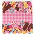 thumbnail image 3 of Ambesonne Sweets Shower Curtain, Candy Cookie Sugar Cake, 69"Wx75"L, Brown Pale Pink, 3 of 3