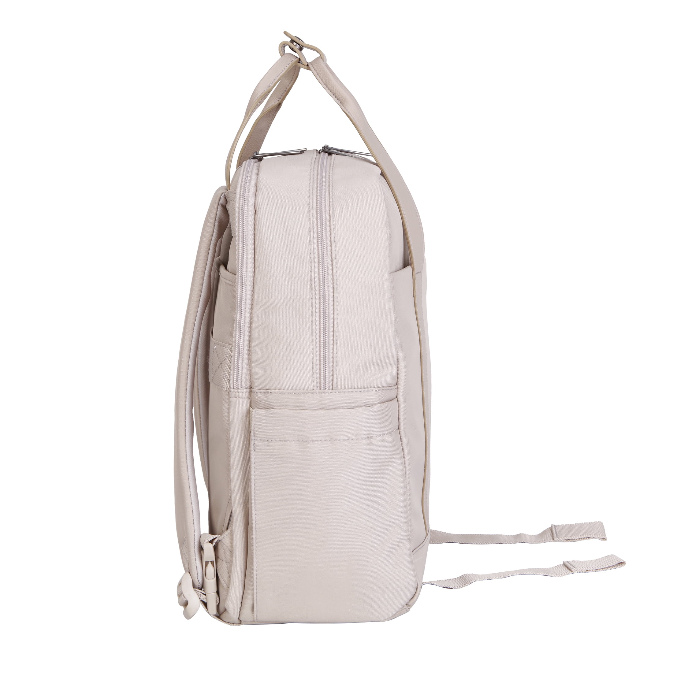 btL 16-inch Nylon Convertible Travel Backpack Tote with 15-inch Laptop Sleeve, Taupe
