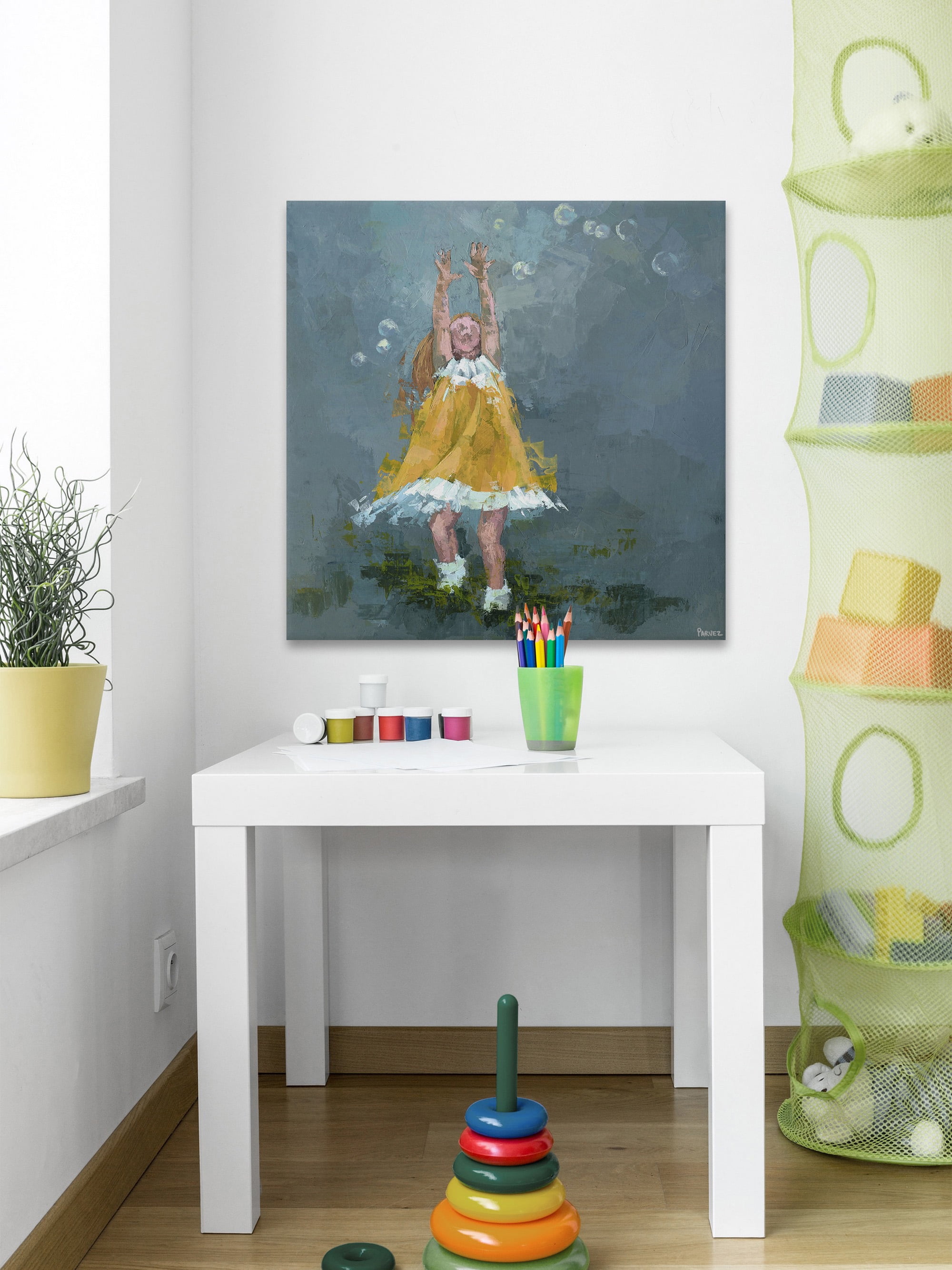 Parvez Taj Little Yellow Dress Canvas Wall Art