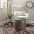 thumbnail image 4 of Blanche Storage Ottoman Grey Pu, 4 of 6