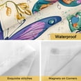 thumbnail image 4 of Spring No Hooks Shower Curtain with Snap-in Liner Gradient Pink Yellow Blue Butterfly Watercolor Farmhouse Shower Curtains for Bathroom, Waterproof, Easy Install, Washable 72"x72", 4 of 9