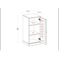 thumbnail image 5 of 100% Solid Wood Short Bathroom Cabinet with Solid Door - 16.5" W x 36" H - Gray Wooden Cabinet, 5 of 5
