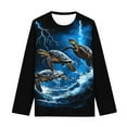 thumbnail image 5 of Toddler Boys Clothes T-shirts Sea Turtle Printed Crew Neck Basic Long Sleeve Graphic Tees Shirt Kids Tshirts (3 Years, Black), 5 of 5
