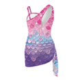 thumbnail image 5 of Tutolipy Removable Bra One Piece Swimsuit Set with Mesh Cover Up, Polyester Material Quick Dry Girls One Piece Swimsuit for Bathing 13-14 Years Old, 5 of 10
