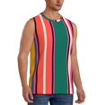 thumbnail image 2 of Bingfone Vertical Stripes Pattern Men's Tank Tops Workout Sleeveless Tee Shirts Running Beach Tanks for Men-X-Large, 2 of 7
